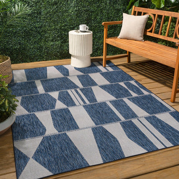 Odette Modern Geometric Abstract Two-tone Indoor/Outdoor Area Rug
